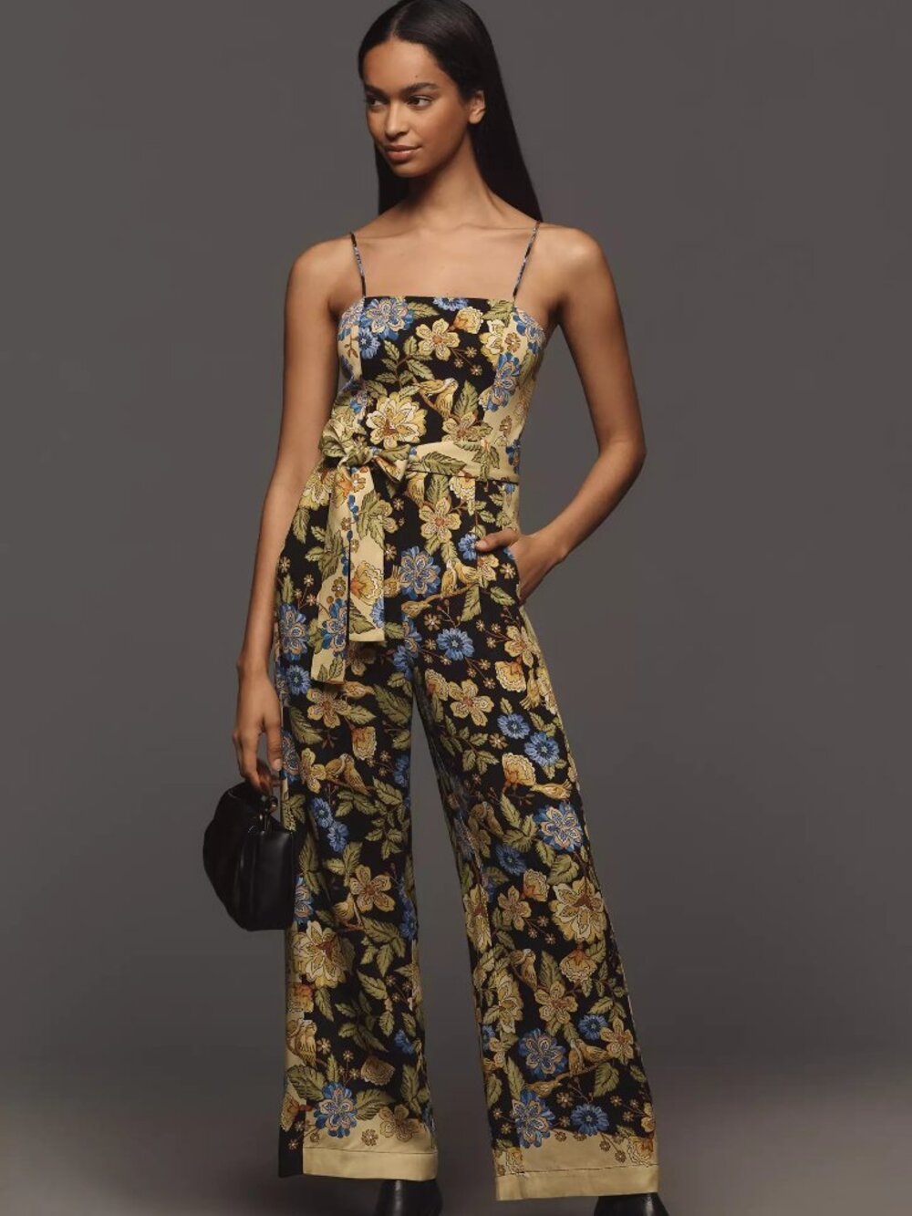 FARM Rio x Anthropologie Square-Neck Floral Jumpsuit